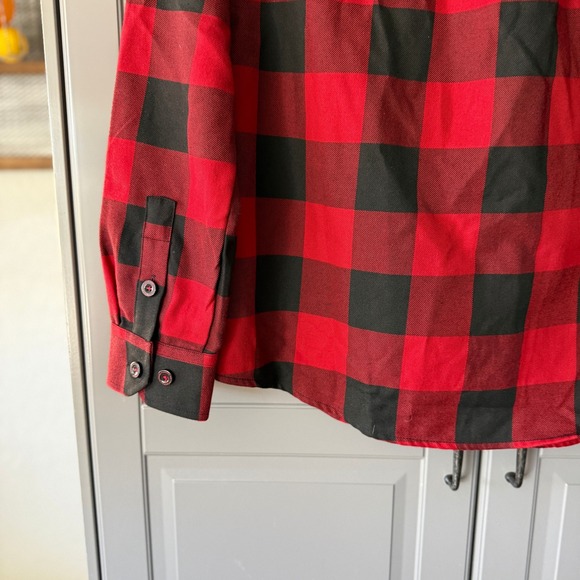 DIXXON Flannel Company Women's OG REDRUM Plaid Button Up Shirt(OG) Red Black, M - Picture 8 of 9